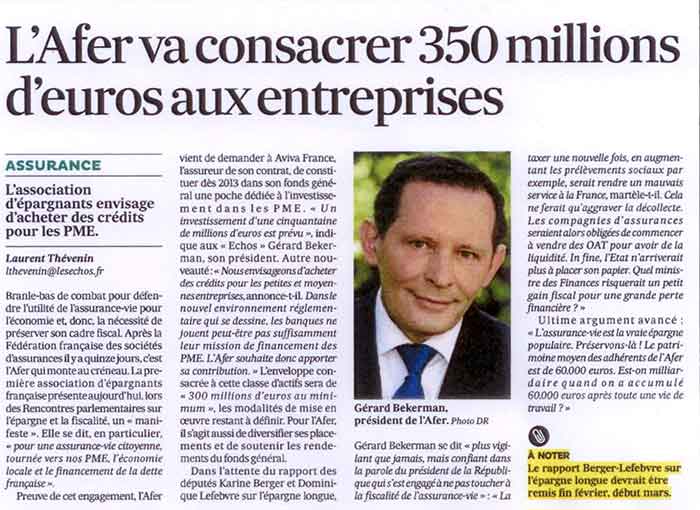 G. Bekerman dans les Echos